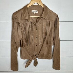 Idyllwind Brown Fringe Button Down Shirt